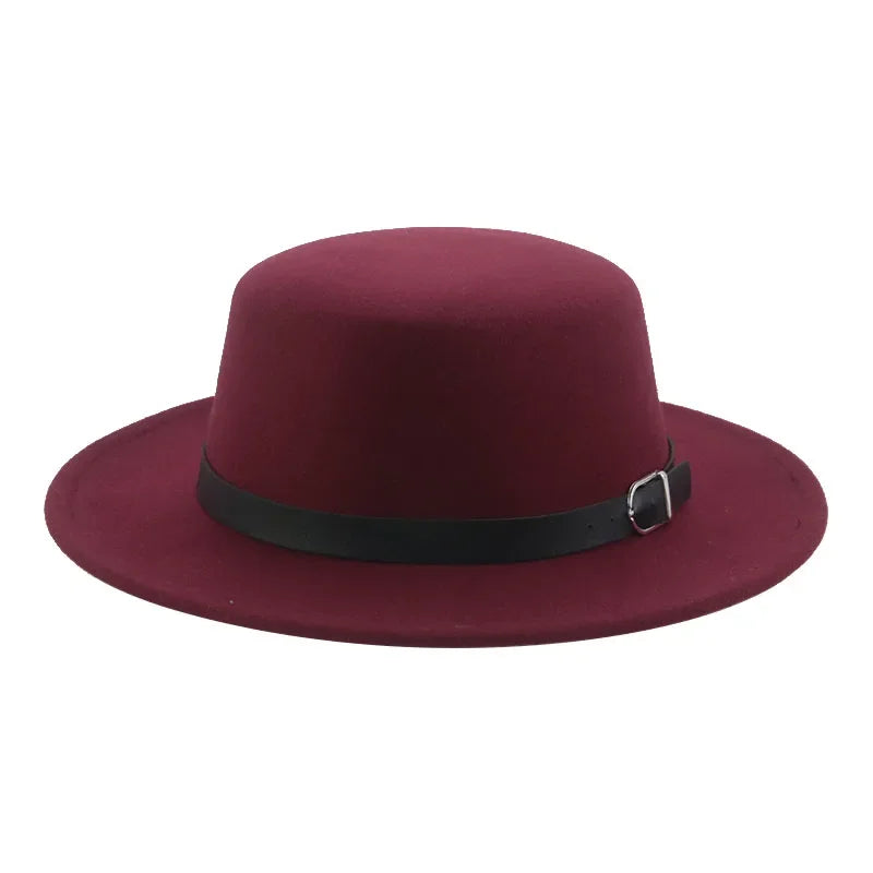 Gefilzter Herren Hut – Einfarbiger Klassischer Fedora mit Gürtelband, Casual & Formeller Winterhut