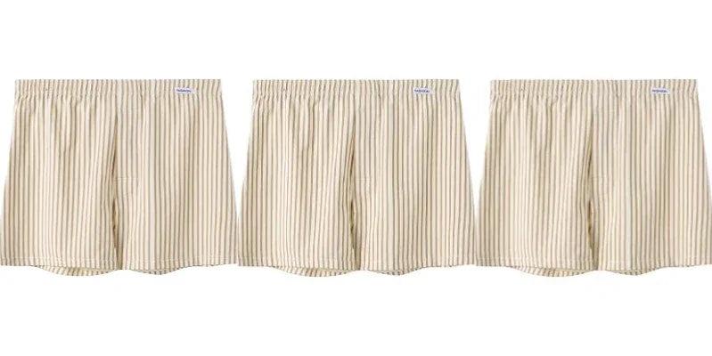 3er-Pack Herren Boxershorts aus Baumwolle – Gestreift, Locker & Atmungsaktiv | Bequeme Schlaf- & Unterwäsche Kaufschwan® 3er Set 3 S