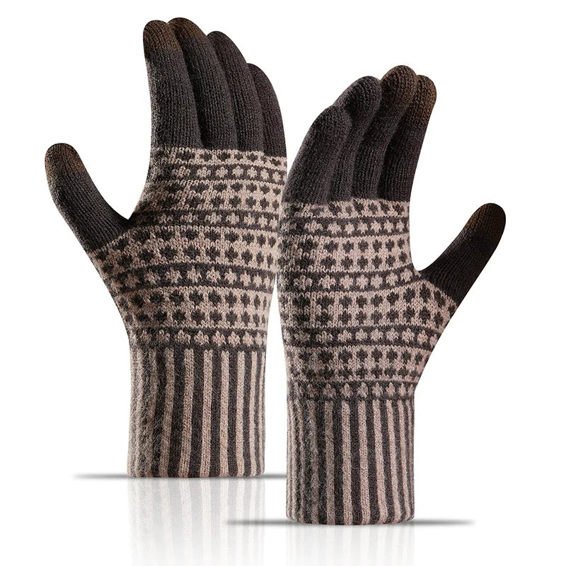 Einfache & Stilvolle Touchscreen Handschuhe – Warme Strickhandschuhe für Winter | Kältebeständige Fahrrad- & Outdoorhandschuhe für Damen & Herren Kaufschwan® Hellbraun Einheitsgröße