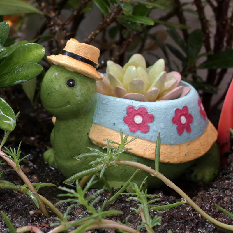 Cartoon Tier Sukkulenten Blumentopf – Niedlicher Schildkröten Pflanztopf | Desktop Wohndeko Ornament Garten Pflanzgefäß Kaufschwan®