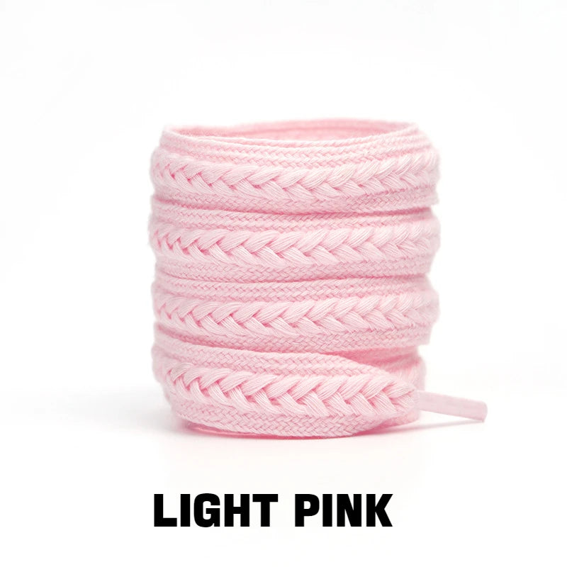 Flache Baumwoll-Schnürsenkel – 1,5cm Breite Premium Laces für Sneaker & Freizeitschuhe | 100/120/140/160cm Seil-Design, 1 Paar Kaufschwan®
