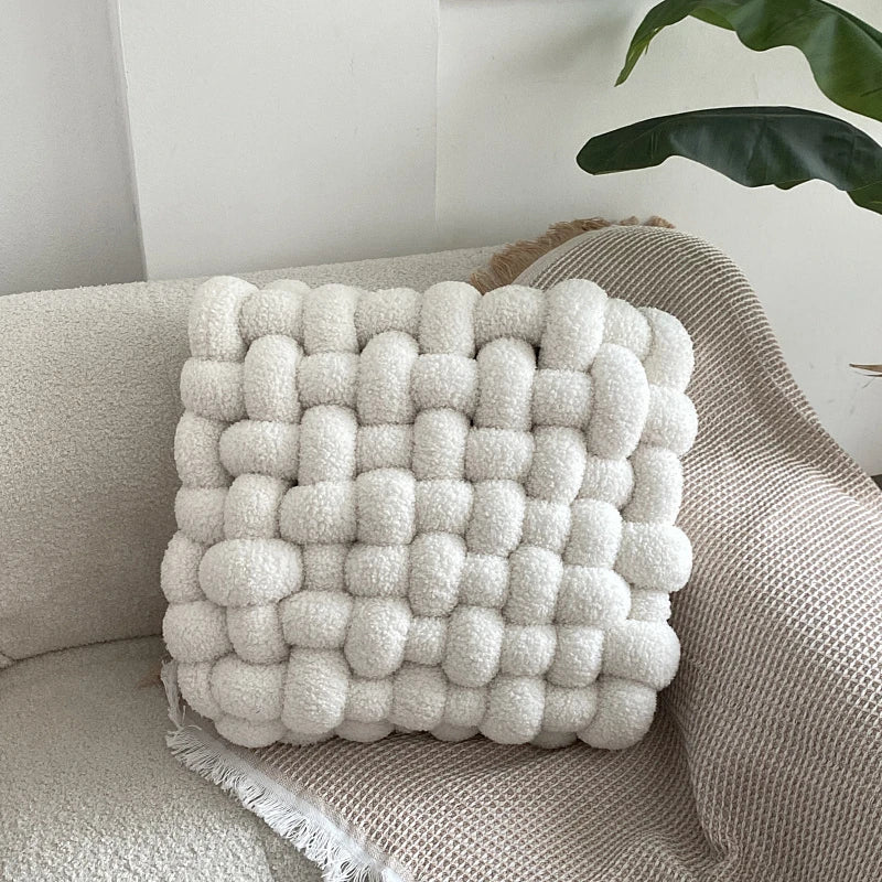 Luxuriöses Kissen für Wohnzimmer | Weicher Lammfell Dekokissen für Sofa & Stuhl | Komfortables Sitzkissen für Zuhause
