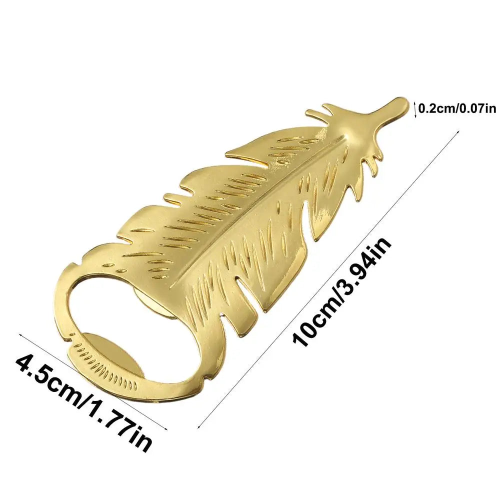 Gold Feder Flaschenöffner – Metall Bieröffner Multifunktionales Werkzeug Kaufschwan®