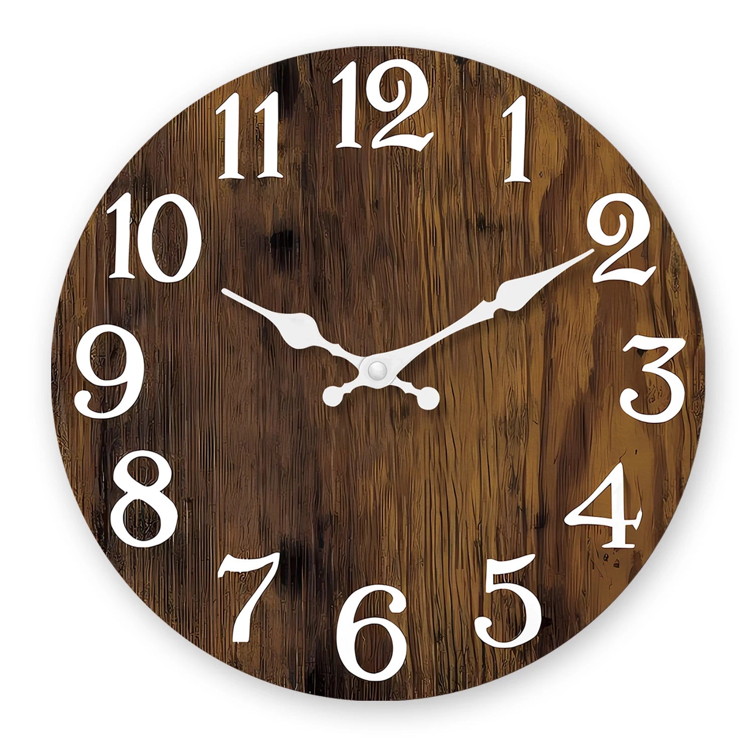 Retro Holzmaserung Wanduhr – Leise Quarz Vintage Deko Uhr Kaufschwan® 12 Zoll