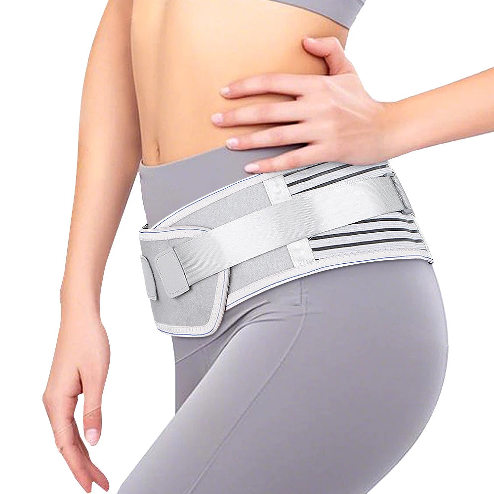 Rückenbandage zur Linderung von Schmerzen im unteren Rücken | Verstellbarer Lendenwirbelstützgurt | Haltungsverbesserung bei Training, Ischias & Bandscheibenvorfall Kaufschwan® Grau XL