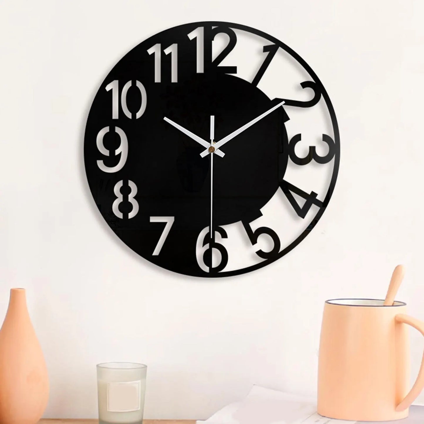 Minimalistische Acryl Wanduhr – Leise Große Moderne Deko Uhr Kaufschwan®