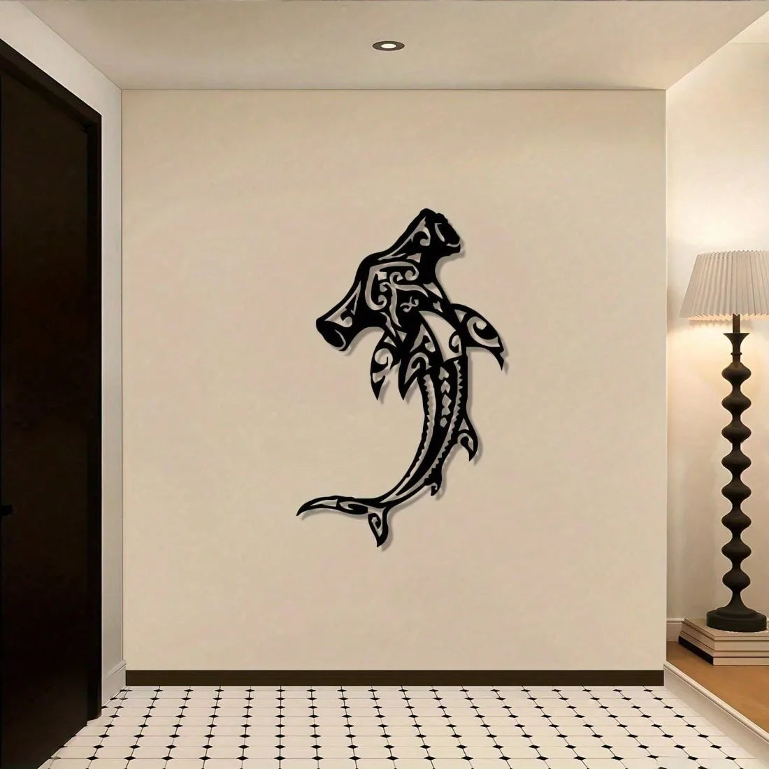 Hammerhai Metall Wandbild – Vintage Rustikale Küsten Dekoration