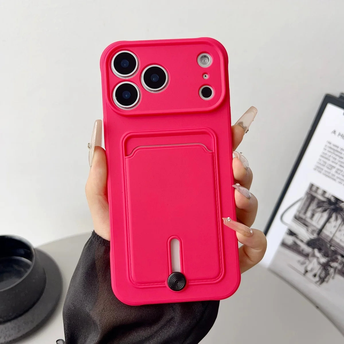 Handyhülle mit Kartenfach für iPhone 18 Pro & iPhone 18 Pro Max – Stoßfeste Weiche Silikon-Schutzhülle Kaufschwan®