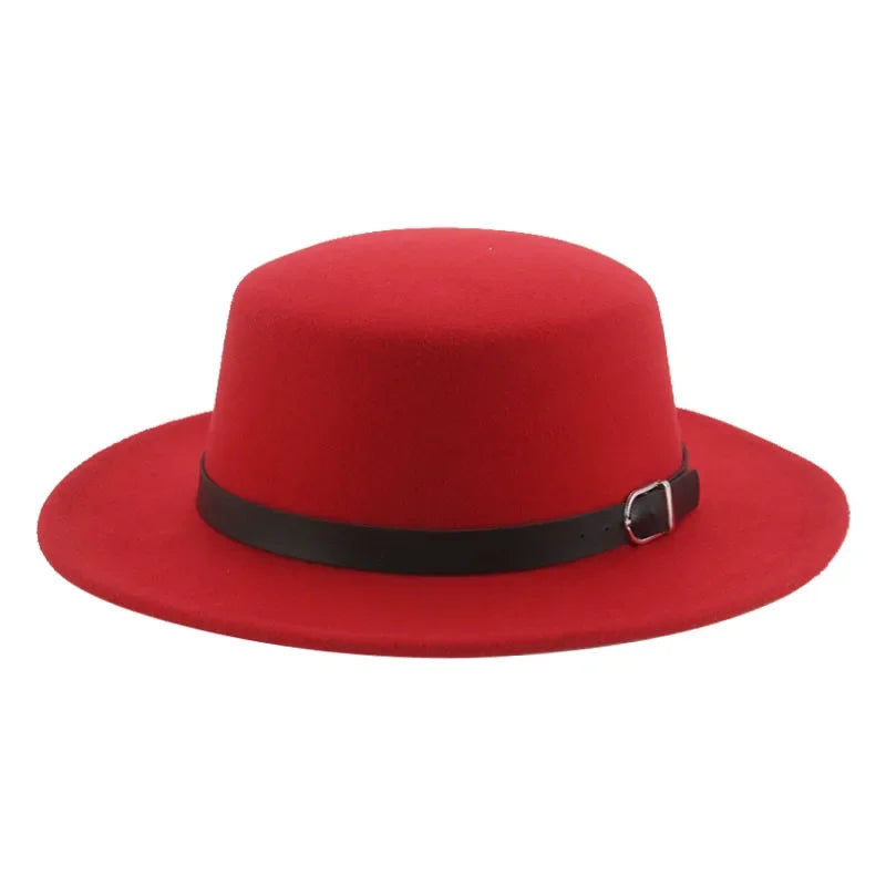 Gefilzter Herren Hut – Einfarbiger Klassischer Fedora mit Gürtelband, Casual & Formeller Winterhut