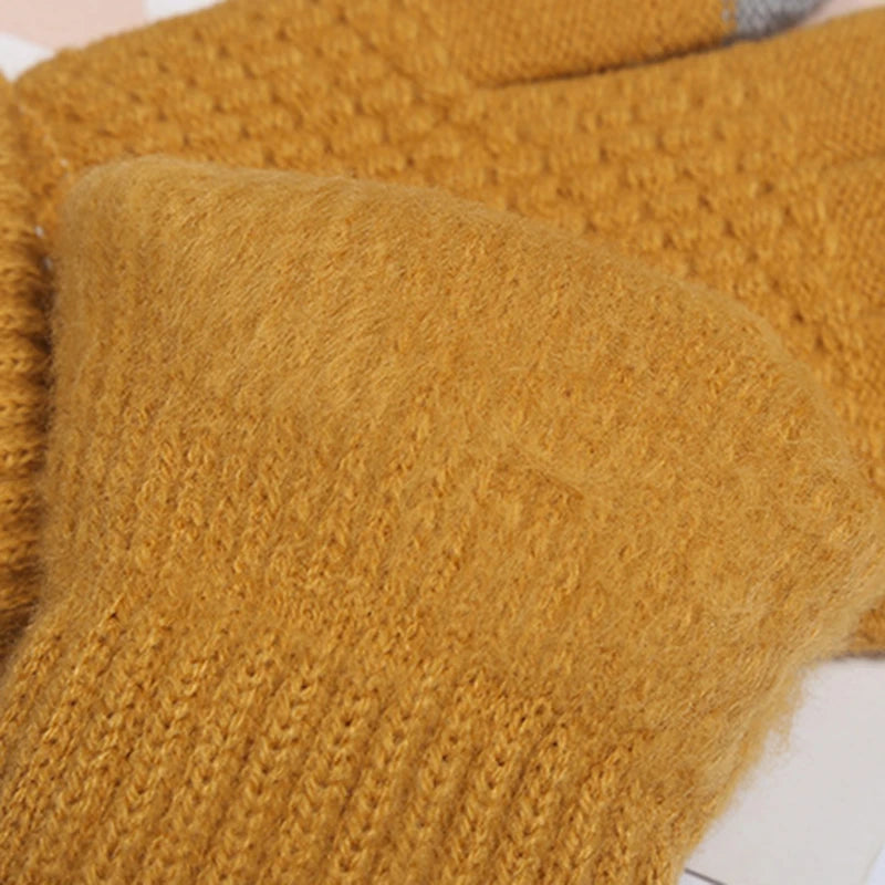 Winter Touchscreen Strickhandschuhe – Warme Unisex Vollfinger Handschuhe | Verdickte Strickhandschuhe aus Kunstwolle für Damen & Herren Kaufschwan®