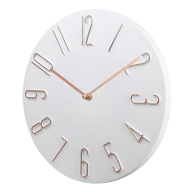 Moderne Minimalistische Luxus Wanduhr – Leise Quarz Deko Uhr Kaufschwan® Weiß 8 Zoll