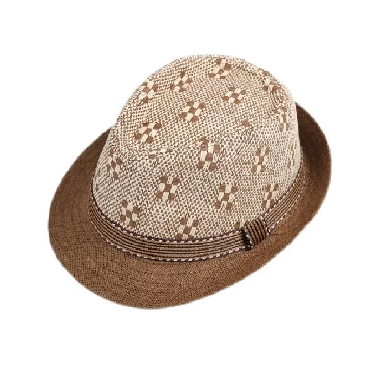 Retro Sonnenhut – Britischer Top Hat Stil, Geometrischer Strohhut mit Gürtel, Unisex Strand & Partner Fedoras Kaufschwan®