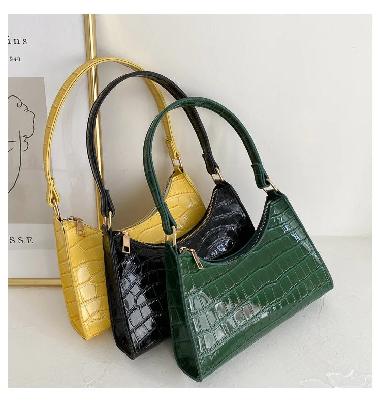Kleine Retro Leder Shopping Tasche – Modische Einfarbige Ketten Schultertasche | Damen Handtasche Casual Kaufschwan®