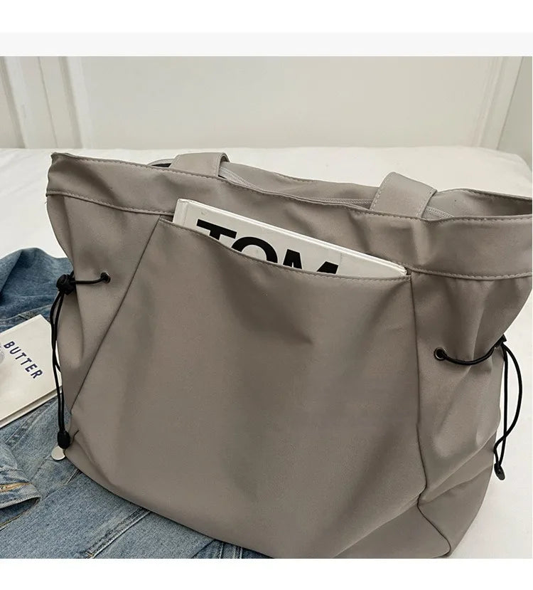 Casual Fashion Tote Bag mit Großer Kapazität – Damen Schultertasche für Reisen & Alltag | Ästhetische Handtasche mit Kordelzug Kaufschwan®