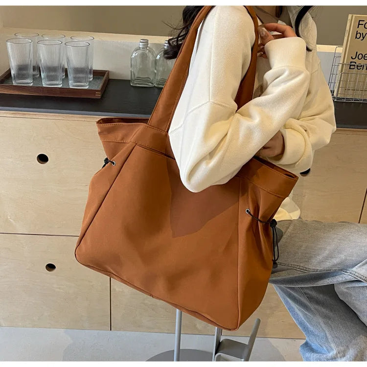 Casual Fashion Tote Bag mit Großer Kapazität – Damen Schultertasche für Reisen & Alltag | Ästhetische Handtasche mit Kordelzug Kaufschwan®