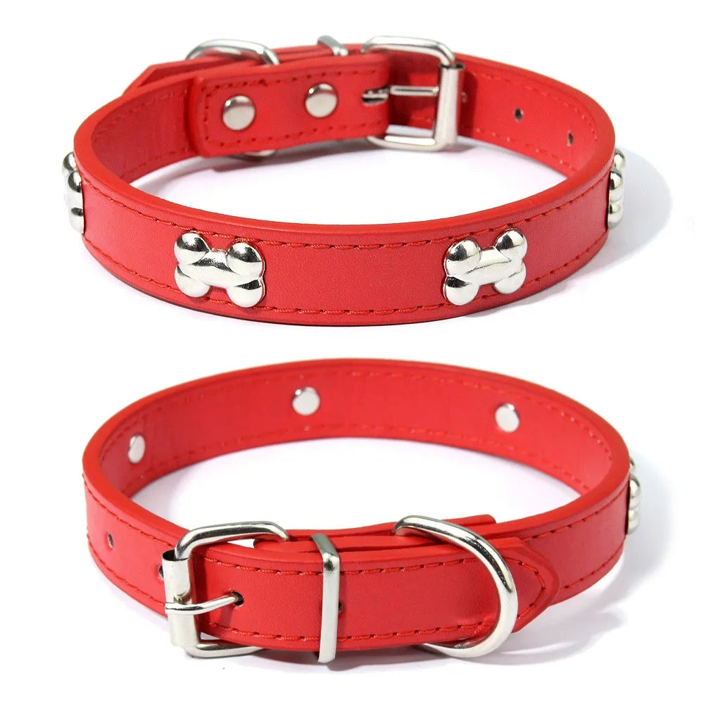Knochen Leder Hundehalsband Strapazierfähig Verstellbar für Kleine Große Hunde Katzen Welpen Kaufschwan®