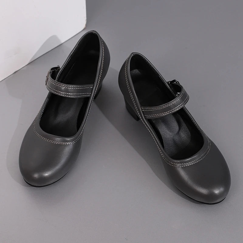 Damen Pumps mit Blockabsatz – Runde Spitze & 5 cm Absatz | Elegante Business-Schuhe für Büro & Karriere