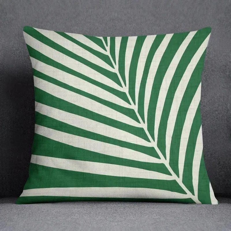 Dekokissenbezug mit Grünem Blattmuster | Sofakissen & Bettkissenhülle | Natur-inspirierte Wohn- & Schlafzimmerdeko Kaufschwan® Design 10 50x50cm