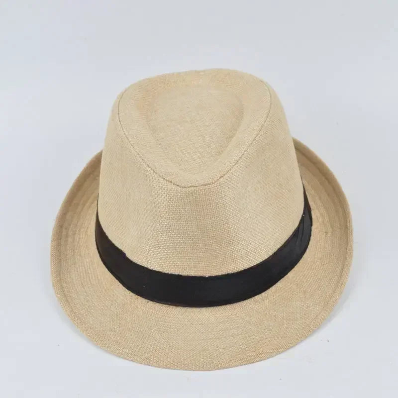 Herren Baumwoll-Leinen Hut – Jazzhut, Englischer Gentleman Hut, Vielseitig & Modisch Kaufschwan® Beige