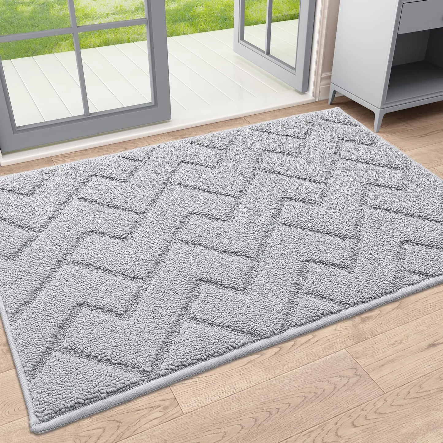 Rutschfeste Türmatte – Wasserdichte & Schmutzabweisende Küchenmatte für Innenbereiche Kaufschwan® Hellgrau 43X76cm