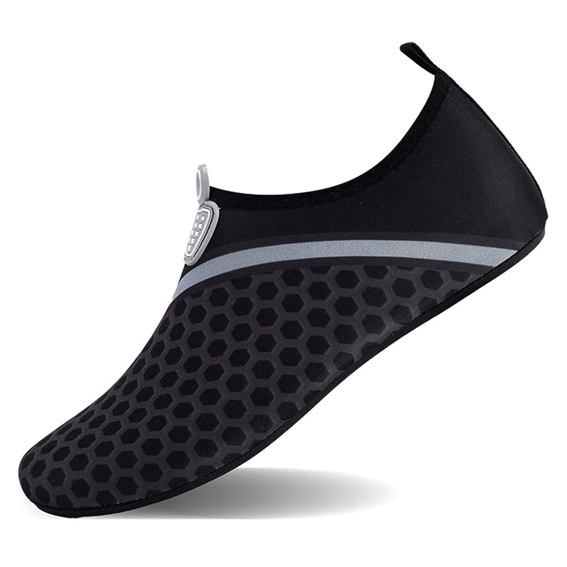 Unisex Aqua Wasserschuhe – Atmungsaktive Schwimmschuhe für Strand, Barfuß & Waten Kaufschwan® Schwarz 40