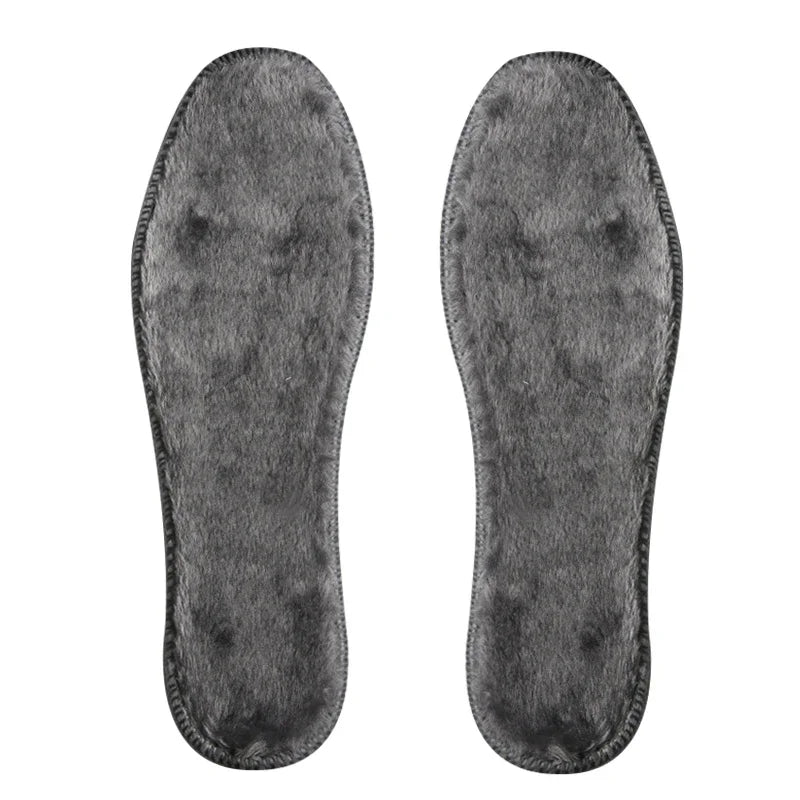 Warme Einlegesohlen – Dicke Kunstfell Plüschsohlen | Unisex Winter Thermo Einlagen Kaufschwan® Grau 35 (225mm)