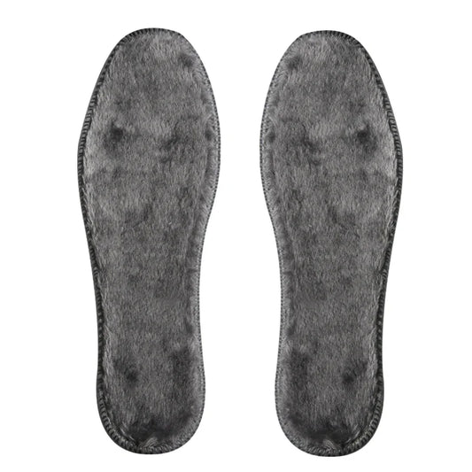 Warme Einlegesohlen – Dicke Kunstfell Plüschsohlen | Unisex Winter Thermo Einlagen Kaufschwan® Grau 35 (225mm)