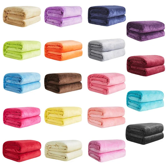 Korallfleece Flanell Decke – Weiche, warme und leichte Bettdecke, Sofabezug, Einfarbig Blau & Rosa Kariert Kunstpelz Kaufschwan®