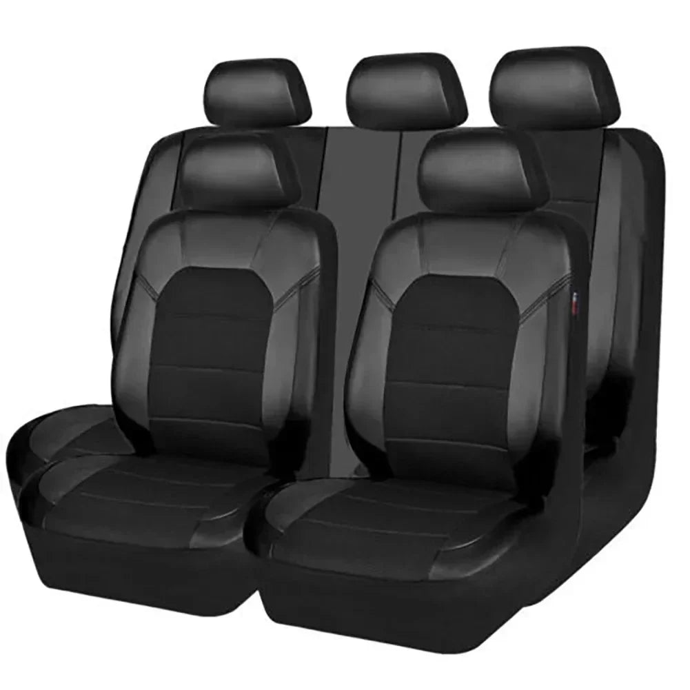 Universelles PU-Leder Autositzbezug-Set – Vollschutz für vorne & hinten, passend für 5-Sitzer Autos & LKWs Kaufschwan®