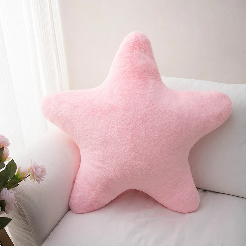 Sternförmiges Plüschkissen | Weiches Dekokissen | Niedliches Kissen für Kinderzimmer & Wohnzimmer Kaufschwan® Rosa