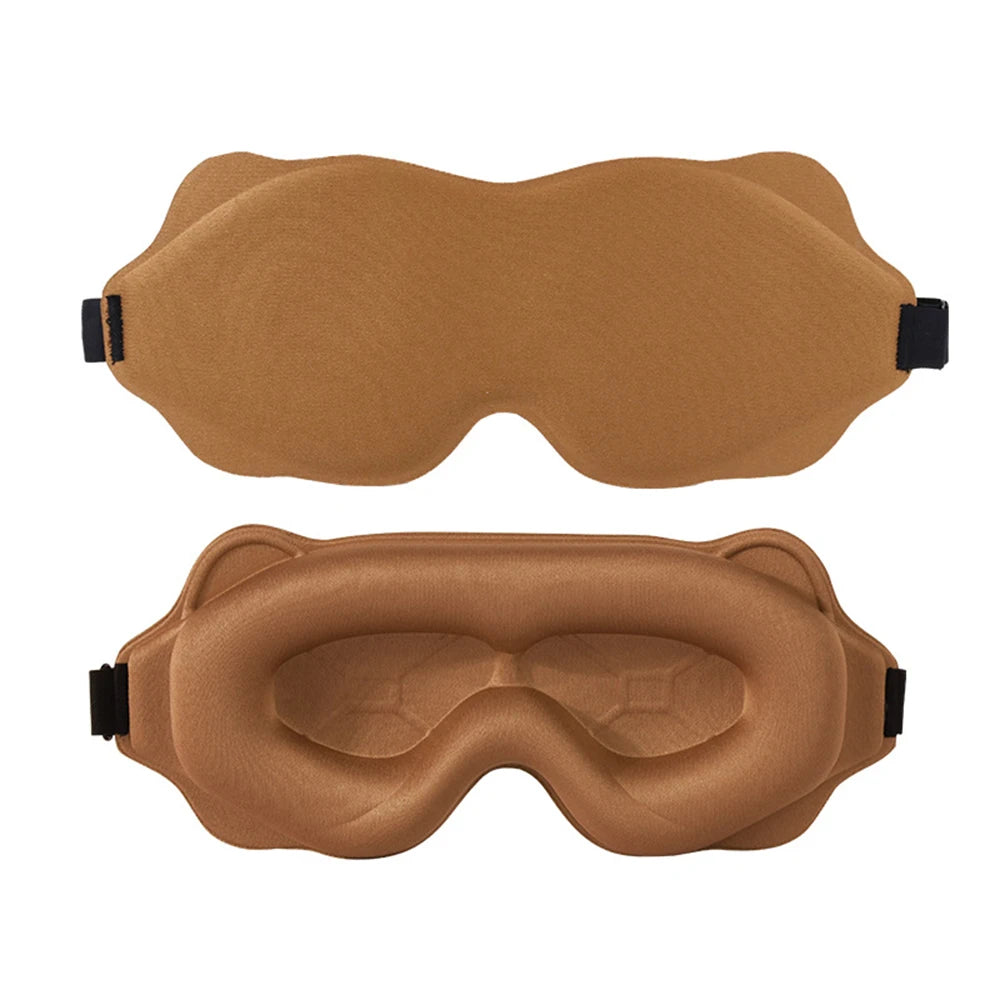 Schlafmaske Augenklappe | Leichte Reise-Augenmaske | Tragbare 3D Schlafmaske für Nacht & Entspannung Kaufschwan® 1 Stück-Kamel