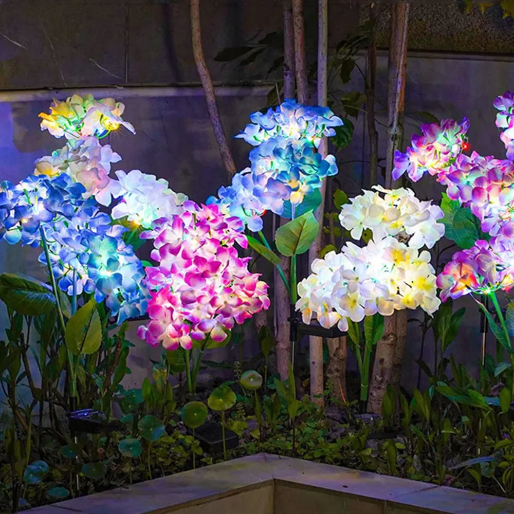 Solar Hydrangea Gartenlichter – LED Blumenleuchten mit Erdspieß für Außenbereiche & Frühlingsdeko Kaufschwan®