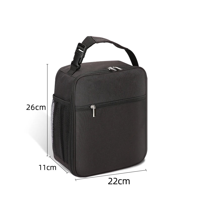 Tragbare Isolierte Lunchbox Tasche mit Großem Fassungsvermögen – Wiederverwendbare Kühltasche für Damen & Herren | Wasserdichtes Oxford-Gewebe Kaufschwan® Schwarz