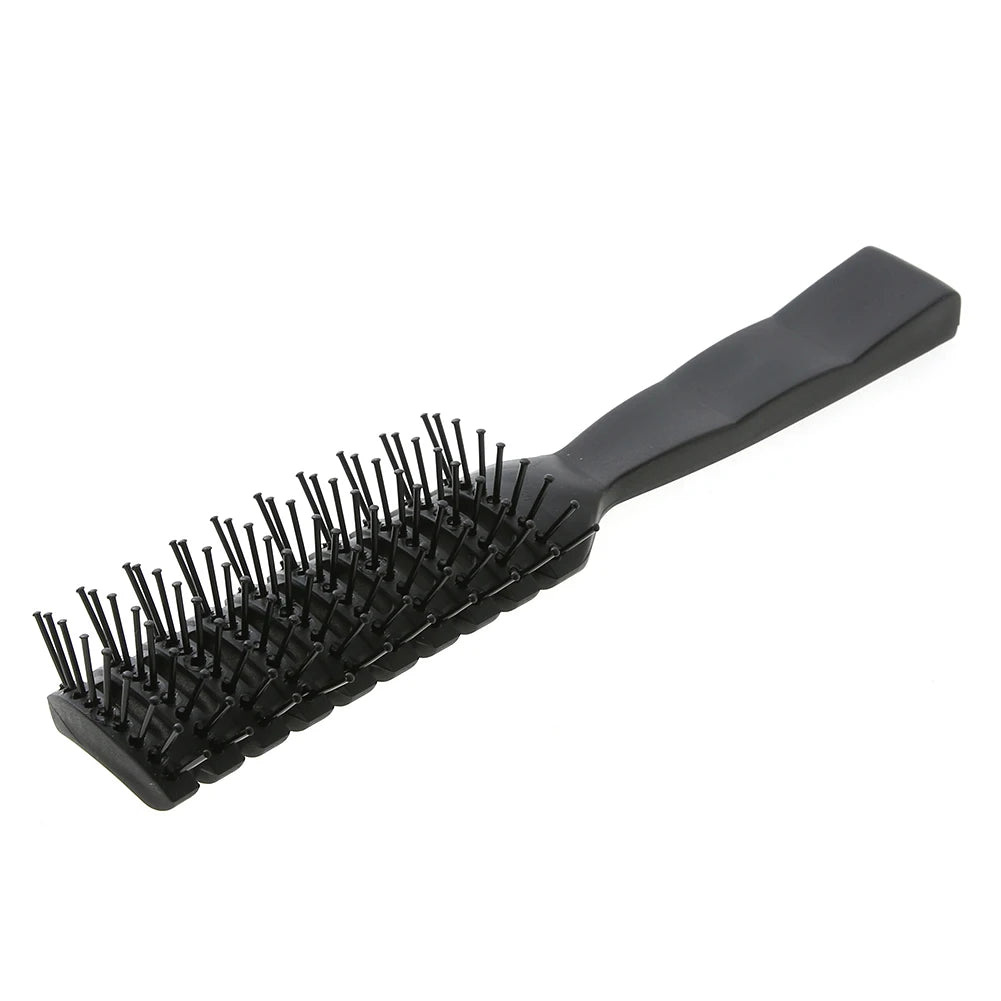 Professioneller Antistatischer Haarkamm – Schwarzer Rippengriffs Massage-Haarbürste | Styling-Tool für Damen & Herren
