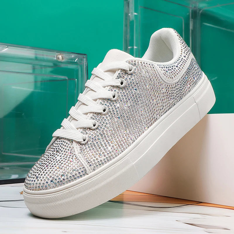 Unisex Fashion Sneaker – Atmungsaktive Lauf- & Freizeitschuhe | Luxus Trainer für Damen & Herren Kaufschwan® Silber Glitzer 41