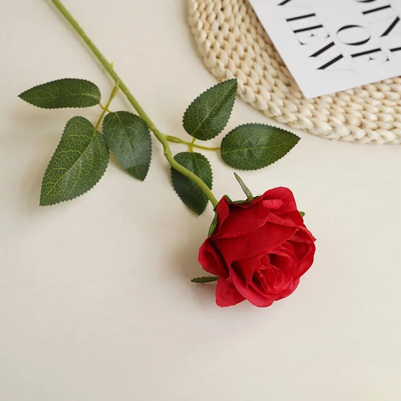 8CM Künstliche Rosen – Plastik Juana Blumenstrauß für Valentinstag, Hochzeit, Wohnzimmer & Esstisch Dekoration