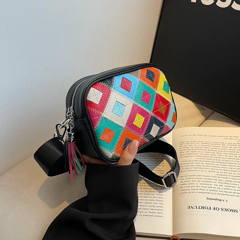 Kleine Bunte Ledertasche – Luxus Damen Handtasche, Crossbody & Schultertasche in Hochwertiger Verarbeitung