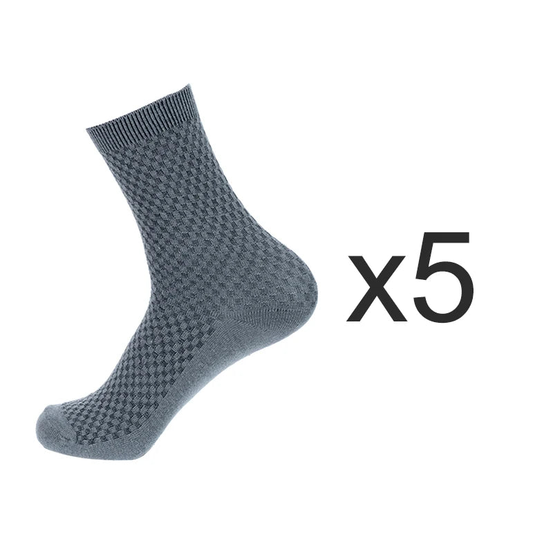 5 Paare Herren Bambusfaser Lange Socken | Business Einfarbig Baumwolle Hochwertige Schwarze Socken Kaufschwan® 5er Set 3 EU 39-43 (US 7-9)