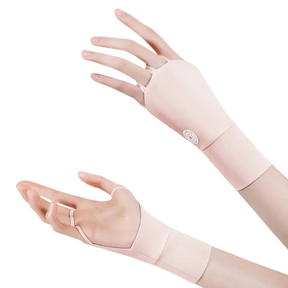 Damen Halbfinger UV-Schutz Handschuhe – Atmungsaktive Ice Silk Golfhandschuhe | Elastische Outdoor Sonnenschutz Fitness Handschuhe Kaufschwan®