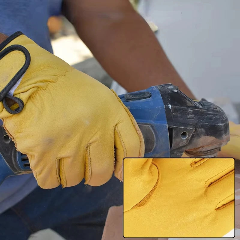 Schafsleder Arbeitshandschuhe Schweißen Sicherheit Schutz Strapazierfähig für Garten Motorrad Fahren Kaufschwan®