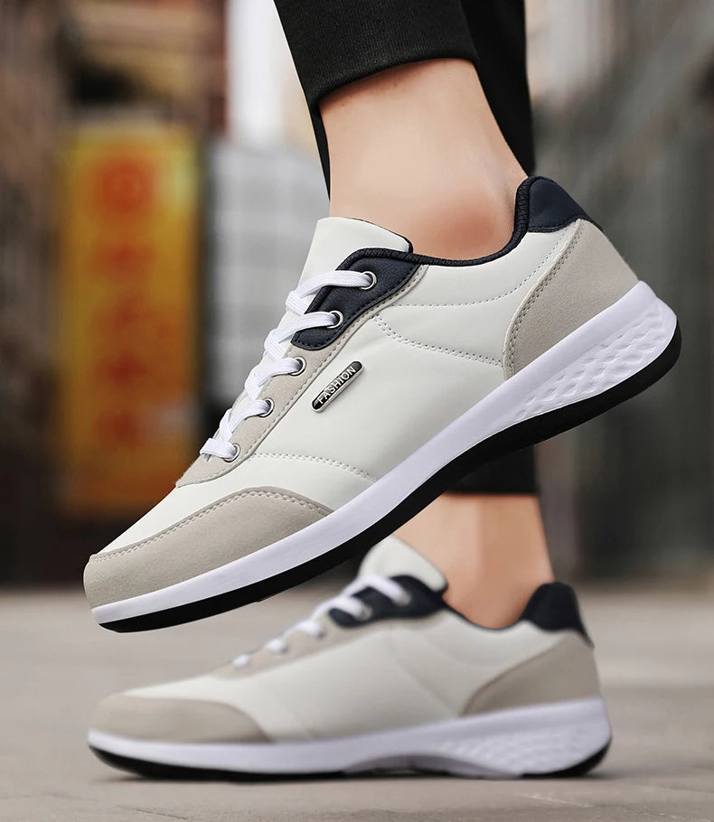 Herren Ledersneaker – Trendige Sportschuhe | Atmungsaktive & Rutschfeste Freizeitschuhe für Reisen & Alltag Kaufschwan®