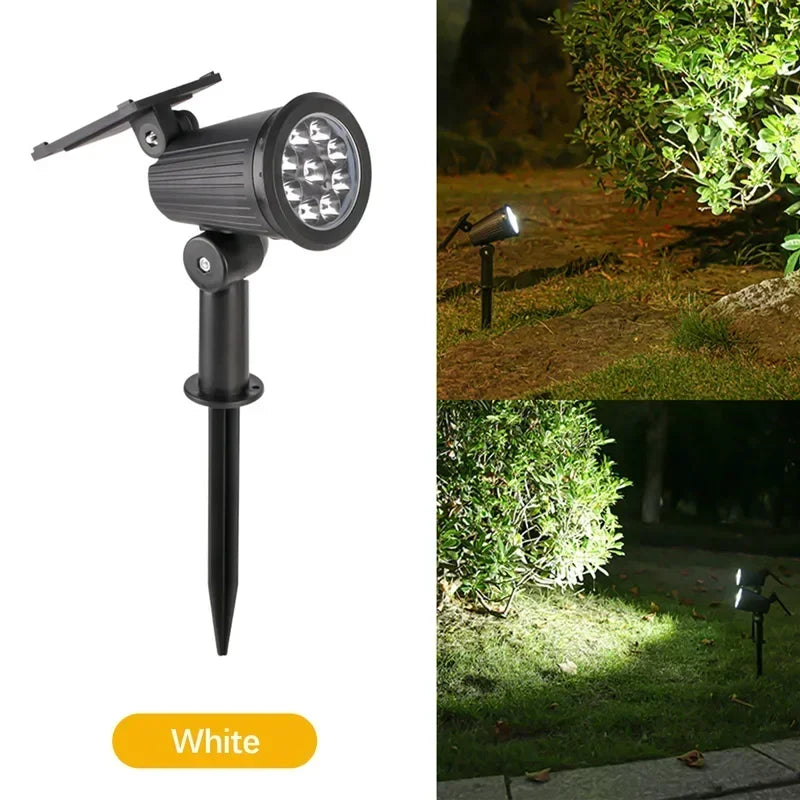 9 LEDs Solar-Strahler – IP65 Wasserdicht, Helligkeit Einstellbar, Außenbeleuchtung für Garten, Hof, Einfahrt & Terrasse Kaufschwan® Weiß 1 Stück