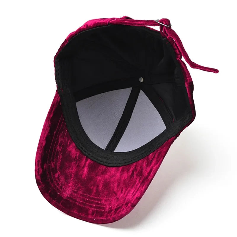 Neue Gold Velvet Baseballkappe | Unisex Herbst & Winter Fashion Hut | Lässiger Gebogener Schirm Hip-Hop Cap Kaufschwan®
