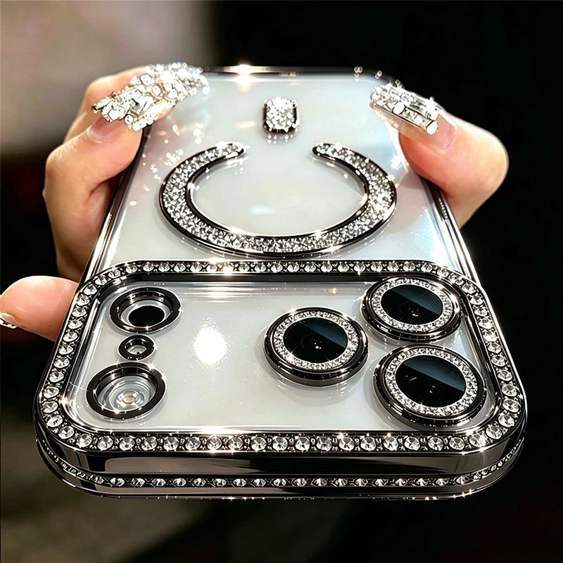 Funkelnde Transparente Magnethülle für iPhone 18 Pro & iPhone 18 Pro Max – Kristalloptik, Kabelloses Laden & Stoßschutz Kaufschwan®