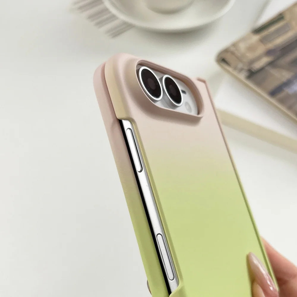 Luxuriöse Schlanke Schutzhülle mit Farbverlauf für iPhone Duo – Matte Hart-PC-Hülle mit Stoß- und Scharnierschutz Kaufschwan®