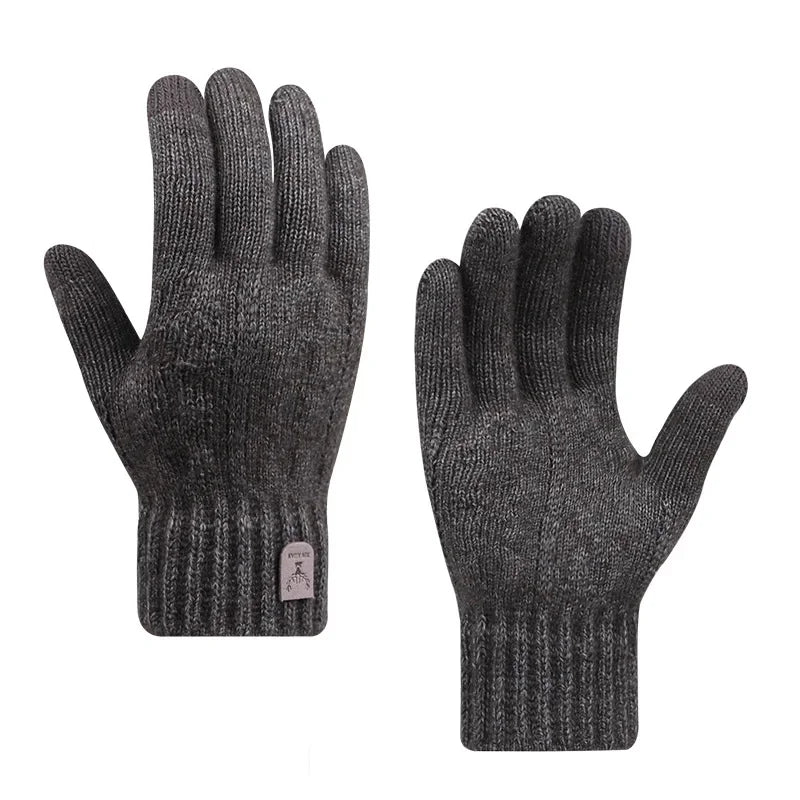 Herren Winterhandschuhe – Warme Strickhandschuhe mit Fleece-Futter | Touchscreen Vollfinger Handschuhe für Kaltes Wetter Kaufschwan®