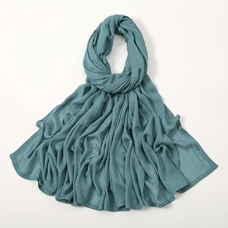 Damen Hijab Schal aus Baumwolle, Rayon & Modal – Großformat 190×85cm | Muslimisches Kopftuch, Eleganter Turban & Umschlagtuch