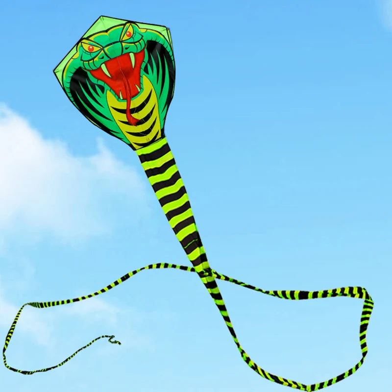 Großer Kobra-Schlangendrachen – Langer Nylondrachen mit Flugschnur für Kinder, Strand und Freizeit im Freien Kaufschwan® 15m kite 100m line