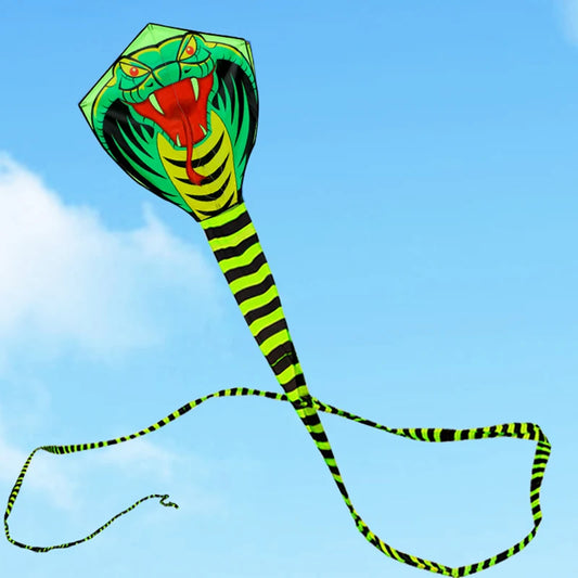 Großer Kobra-Schlangendrachen – Langer Nylondrachen mit Flugschnur für Kinder, Strand und Freizeit im Freien Kaufschwan® 15m kite 100m line