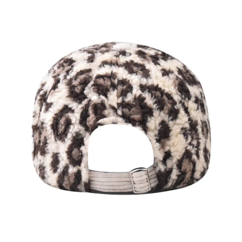 Damen Leopard Print Corduroy Baseballkappe | Modischer Gebogener Schirm Sonnenhut | Verstellbarer Riemen für Sonnenschutz Kaufschwan®